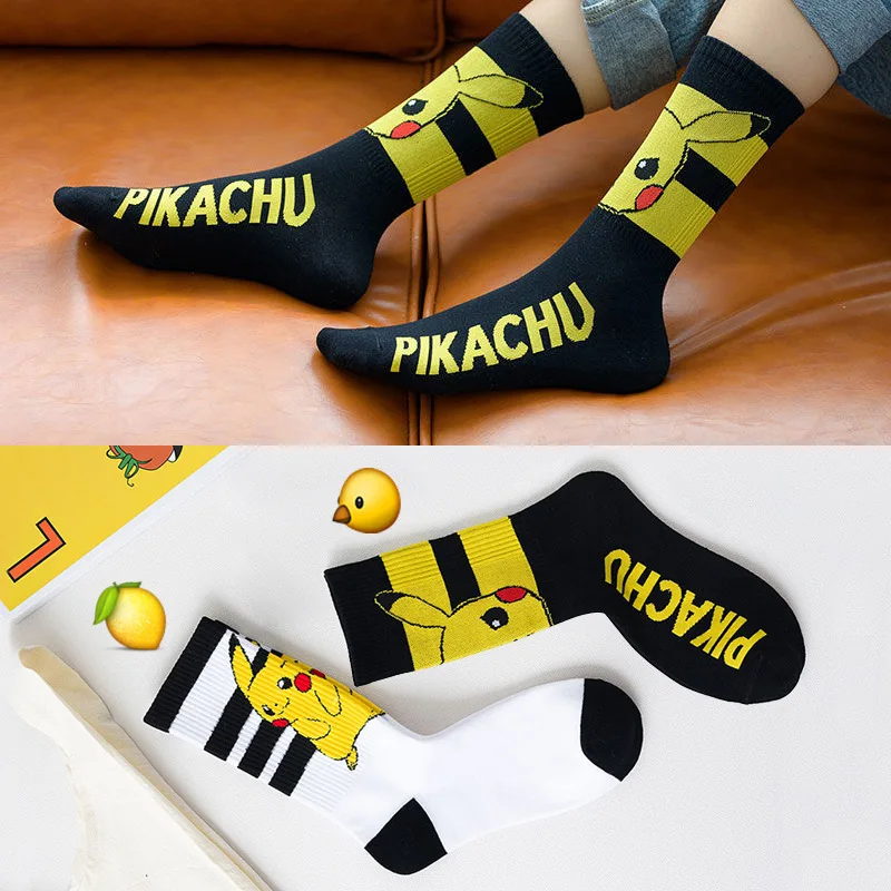 

Pokemon Long Tube Ins Spring Vibrato with The Same Pikachu Socks Female Middle Tube Couple Cartoon Tide Socks