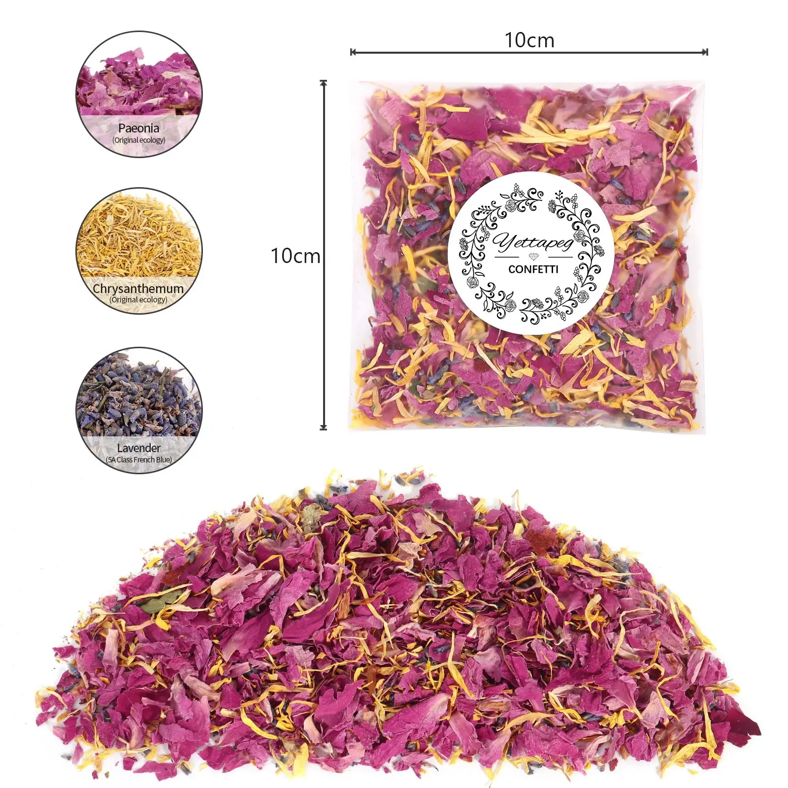 

10g Natural Wedding Confetti Dried Flower Peony Rose Petals Pop Wedding Decor DIY Parties Bridal Shower Rose Party