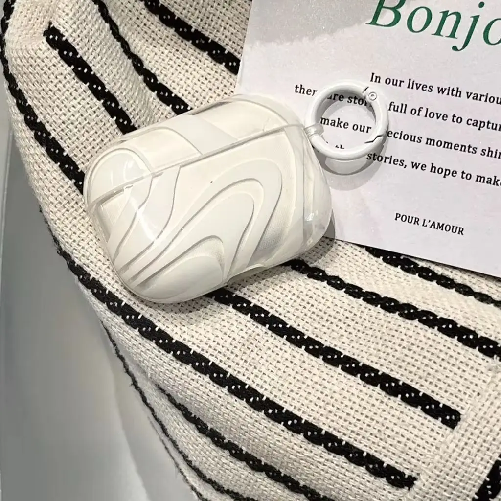 Простой белый изогнутый противоударный защитный чехол для AirPods 1 2 3 4 Pro