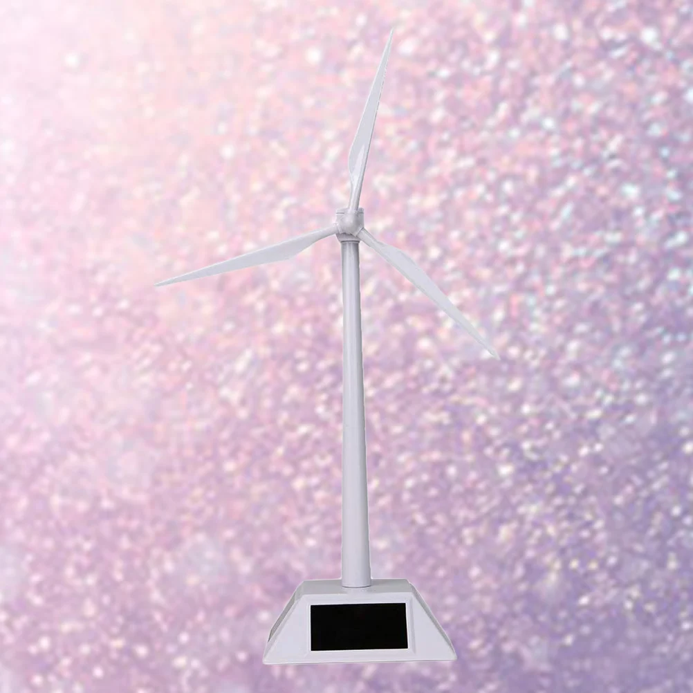 

1pc Windmills Model Plastic Desktop Solar-powered Solar-energy Windmill Model for Boys