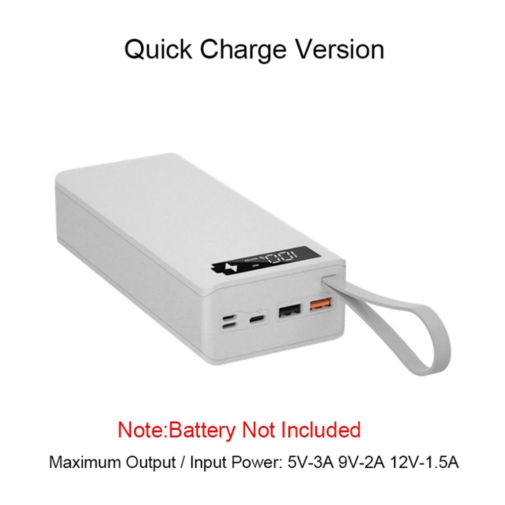 

16x18650 Battery Storage Box PD QC3.0 Quick Charge DIY Power Bank Box Case 18650 Battery Holder Box White