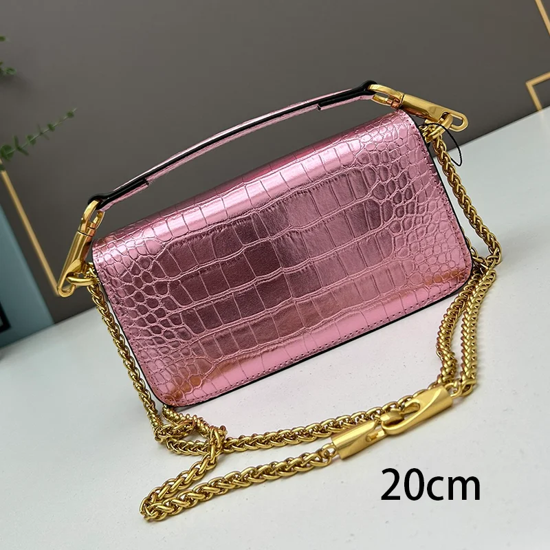 Women's Crocodile Leather Handbag Underarm Bag Fashion Shoulder Bag Chain Crossbody Bag Classic Square Bag Purse Banquet Bag