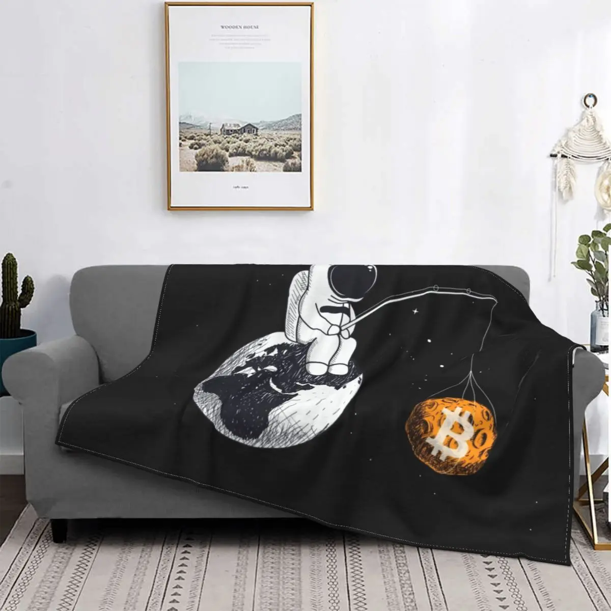 

Throw Blanket Soft Cozy Warm BTC Cryptocurrency Home Bedroom Sofa Couch Bed Kids Adults Travel Camping Bitcoin Pattern Flannel