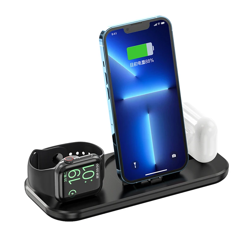 

3 in 1 Mobile Phone Charger For iPhone 13 12 Pro Max Mini Airpods Pro Apple Watch Chargers Fast Charging Dock Station Holder