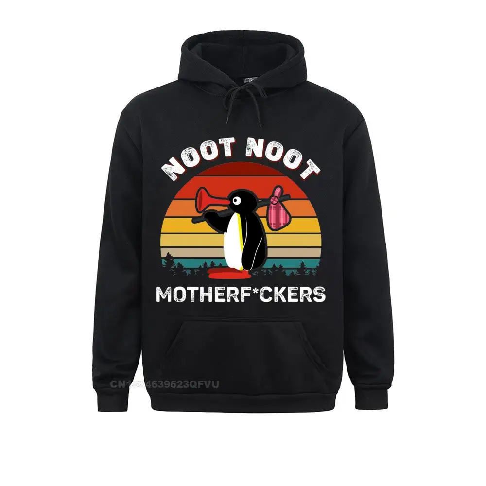 Noot Noot Pingu Retro Funny Hoodies Oversized Aesthetic Ulzzang Cute Graphic Pullover Hoodie For Men Cotton Camisas Hombre Male
