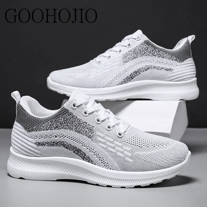 

Men Casual Shoes Male Ourdoor Jogging Trekking Sneakers Mesh Lace Up Breathable Shoes Men Comfortable Light Soft Hard-Wearing