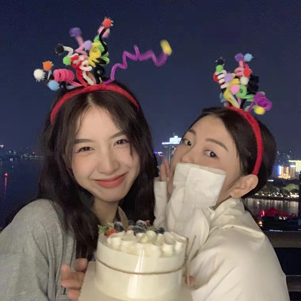 

New Spring Funny Headband Birthday Decoration Girl Birthday Headband Photo Props Halloween Birthday Party Birthday Supplies