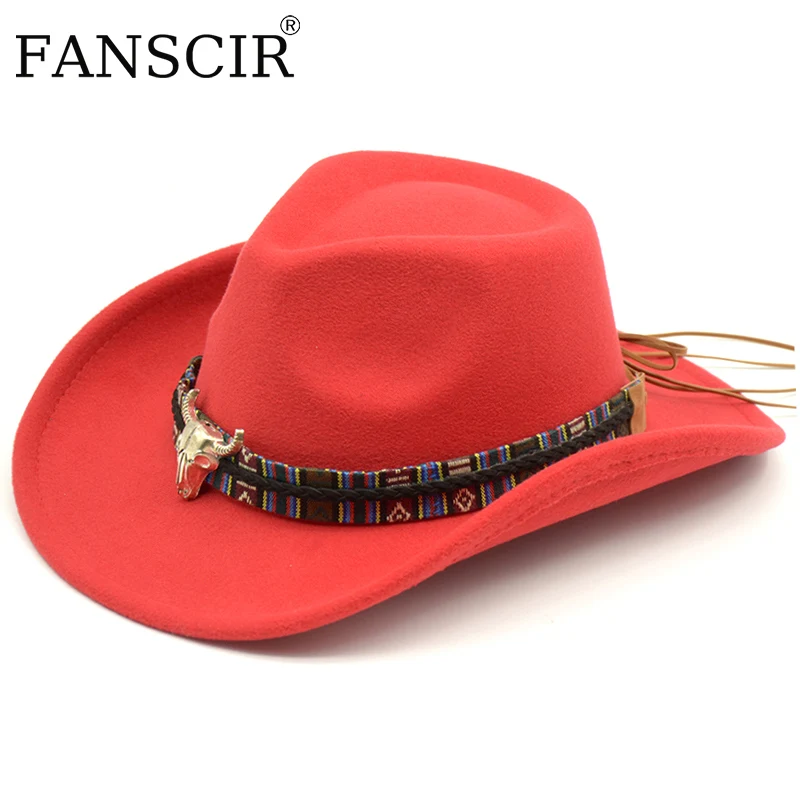 

Men Women Western Cowboy Hat For Gentleman Lady Cowgirl Jazz Hat Winter Autumn Wide Brim Church Felt Fedora Hats Sombrero Hombre