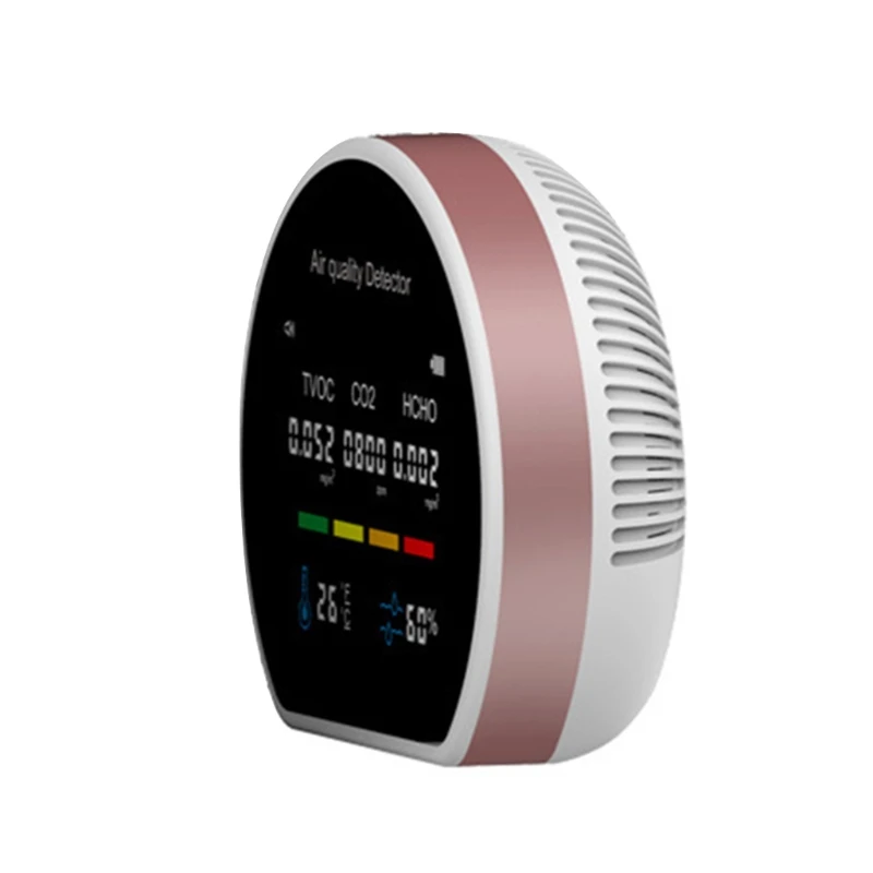 

X37E Digital Air Quality Monitor CO2 HCHO TVOC Meter w/ Temperature Humidity Display Alarm-ON/OFF Black/Rose Gold/Silver