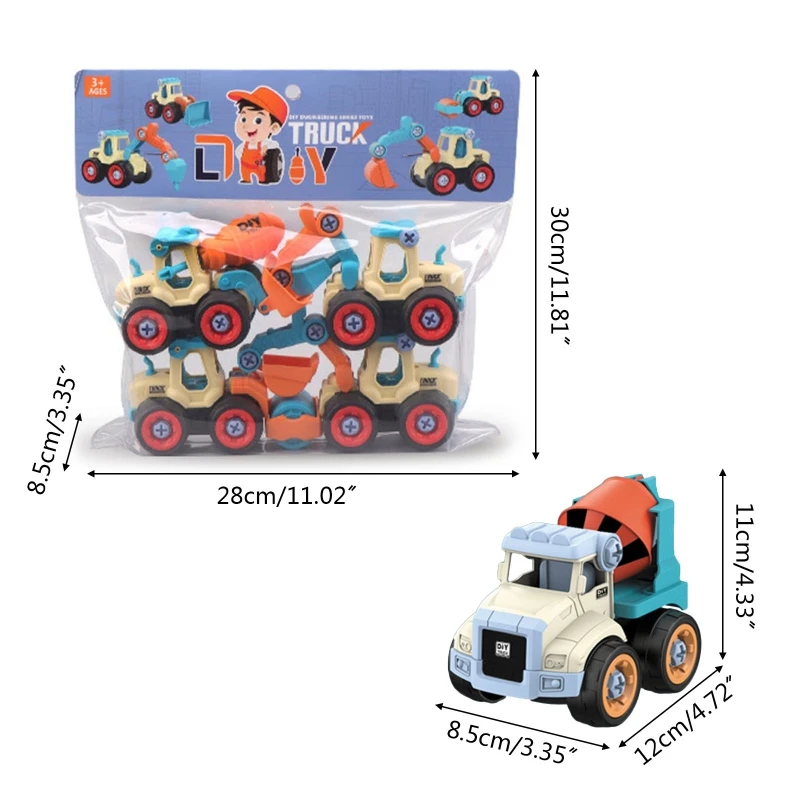 

4 шт. разборка игрушечного автомобиля, строительная игрушка с отверткой, развивающий игровой набор для детского сада, игрушечные машинки с м...