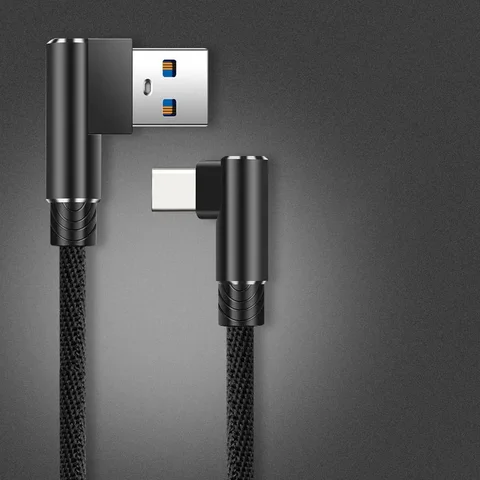 Кабель зарядный USB Type-C, 5 А, 90 градусов, для Xiaomi/Samsung/Huawei Poco f3/Oneplus
