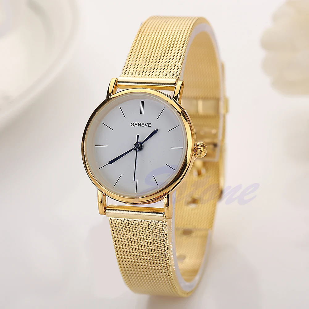 

2015 Geneva Men Women's Fashion Watch Stainless Steel Band Quartz Wrist Watches