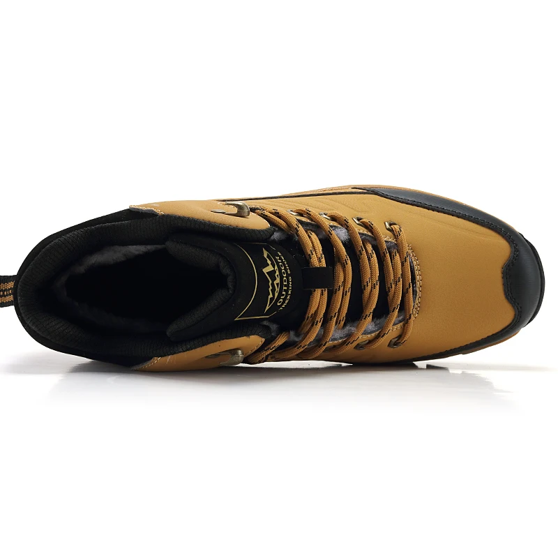 Brand Men's Boots Waterproof Leather Sneakers Man Super Warm Men Winter Snow Boots Outdoor Non-slip Male Hiking Boots Work Shoes