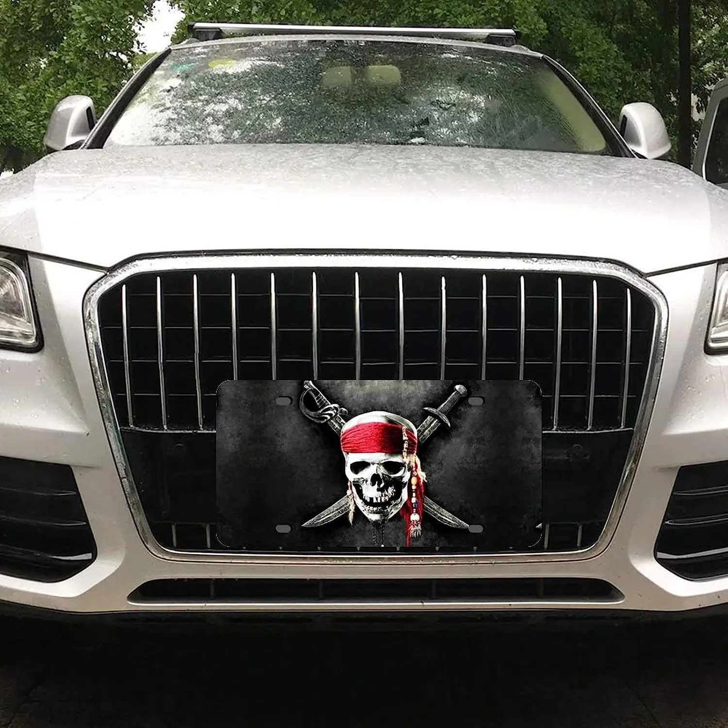 

Алюминиевый автомобильный передний номерной знак с изображением пиратского черепа, Универсальная автомобильная бирка для мужчин и женщин, 6 × 12 дюймов