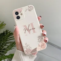 custom simple style flower phone case for apple iphone 13 12 11 pro max x xr xs 7 8 plus mini personalized silicone soft cover