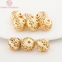 30644pcs 10mm 12mm 15mm 24k gold color plated brass spacer beads bracelet beads high quality diy jewelry accessories