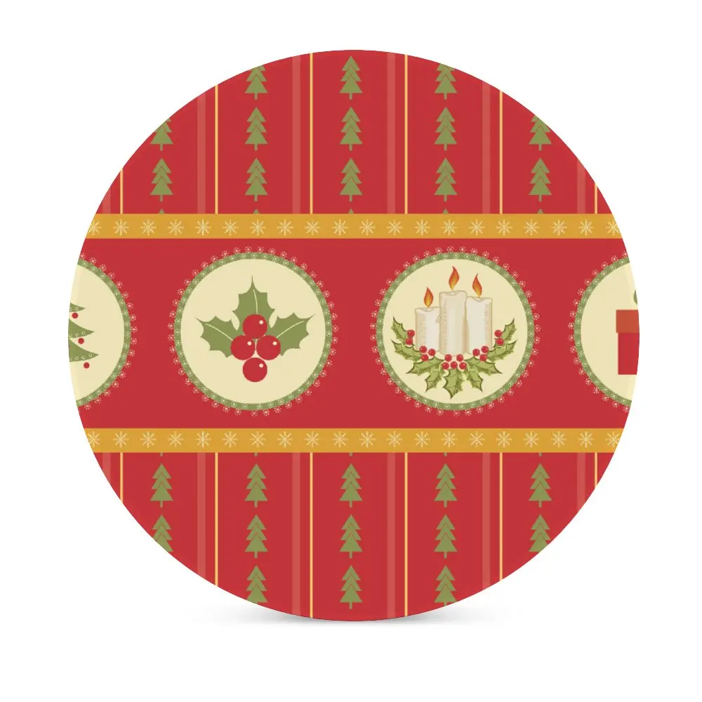 

4 PCS Round Coasters Absorbent Ceramic With Cork Backing Cup Mat Pad For Drinks