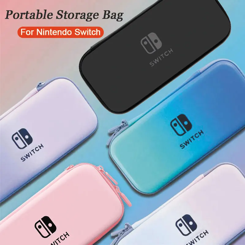 

Macaron Gradient Color Storage Bag For Nintendo Switch Protective Case NS Oled Game Console Handbag Box Shell Cover Accessories