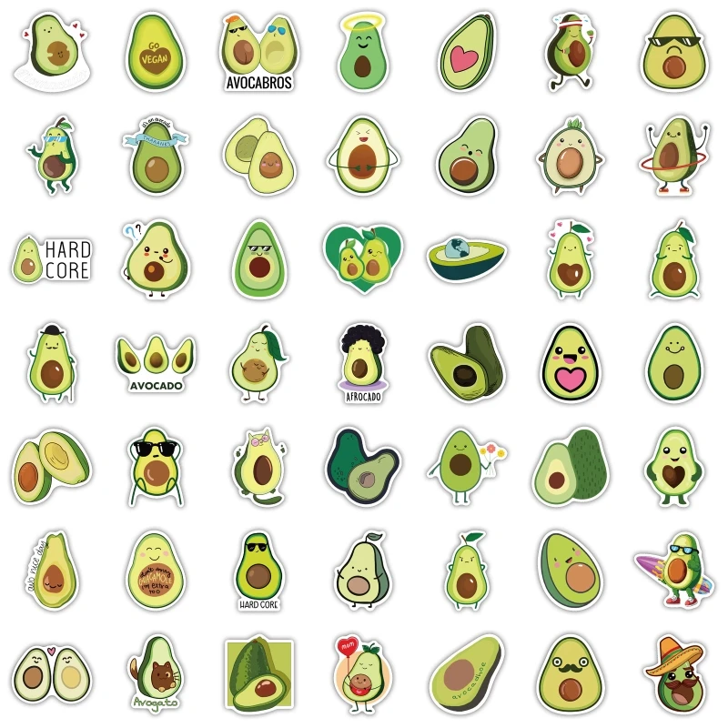 100pcs Cute Avocado Sticker for Laptop Water Bottle Stickers Girls Kids Gift X3UF | Tablet Decals