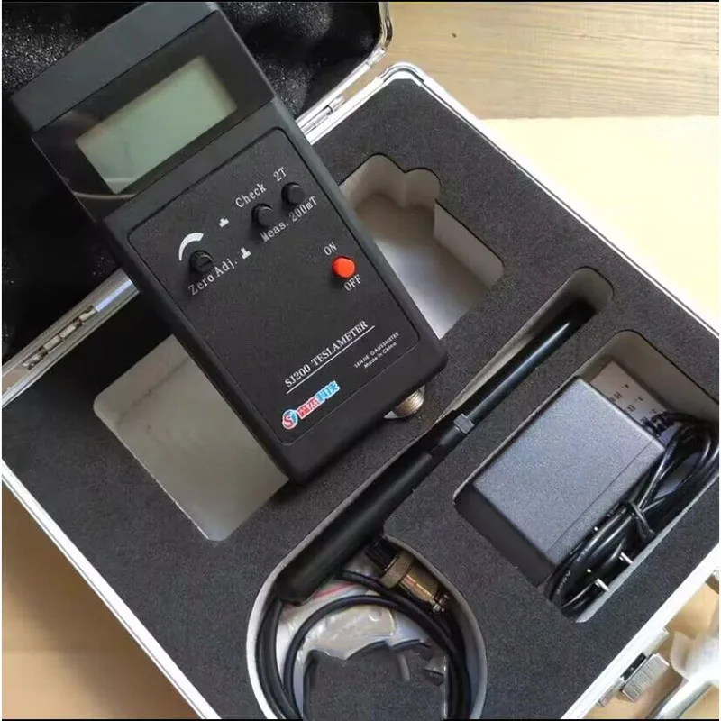 

SJ200 Digital Gauss Meter Static Magnetic Field Tester 0-200Mt-2000mT with Adapter 0.1mT