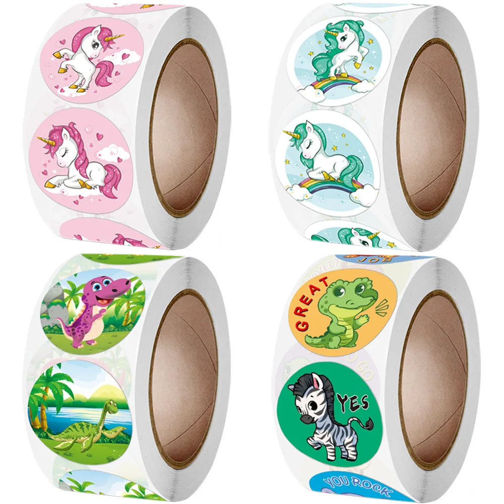 

500pcs Reward Sticker for Kids Unicorn Animal Cute Pattern Animals cartoon Stickers School Teacher Supplies Child Sticker