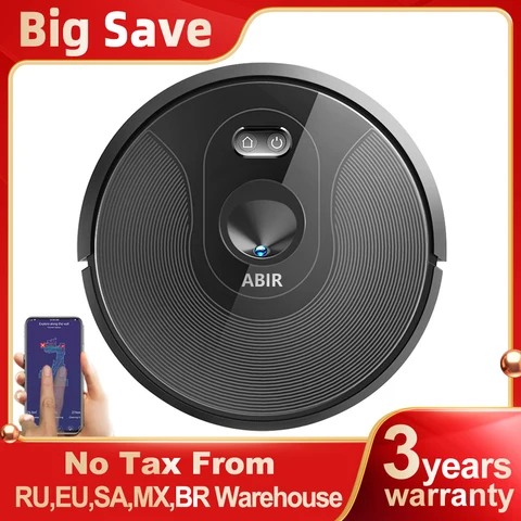 Робот-пылесос Abir X6 Pro, <500 Вт, беспроводной, влажная уборка, пылесборник