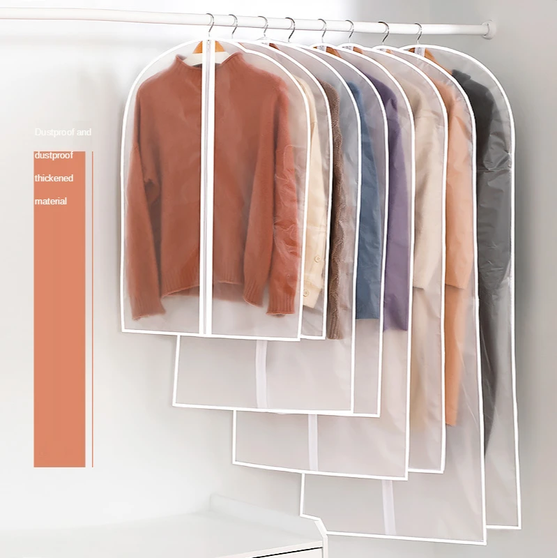 

5PC Top Clothes Hanging Garment Dress Clothes Suit Coat Dust Cover Home Storage Bag Pouch Case Organizer Wardrobe