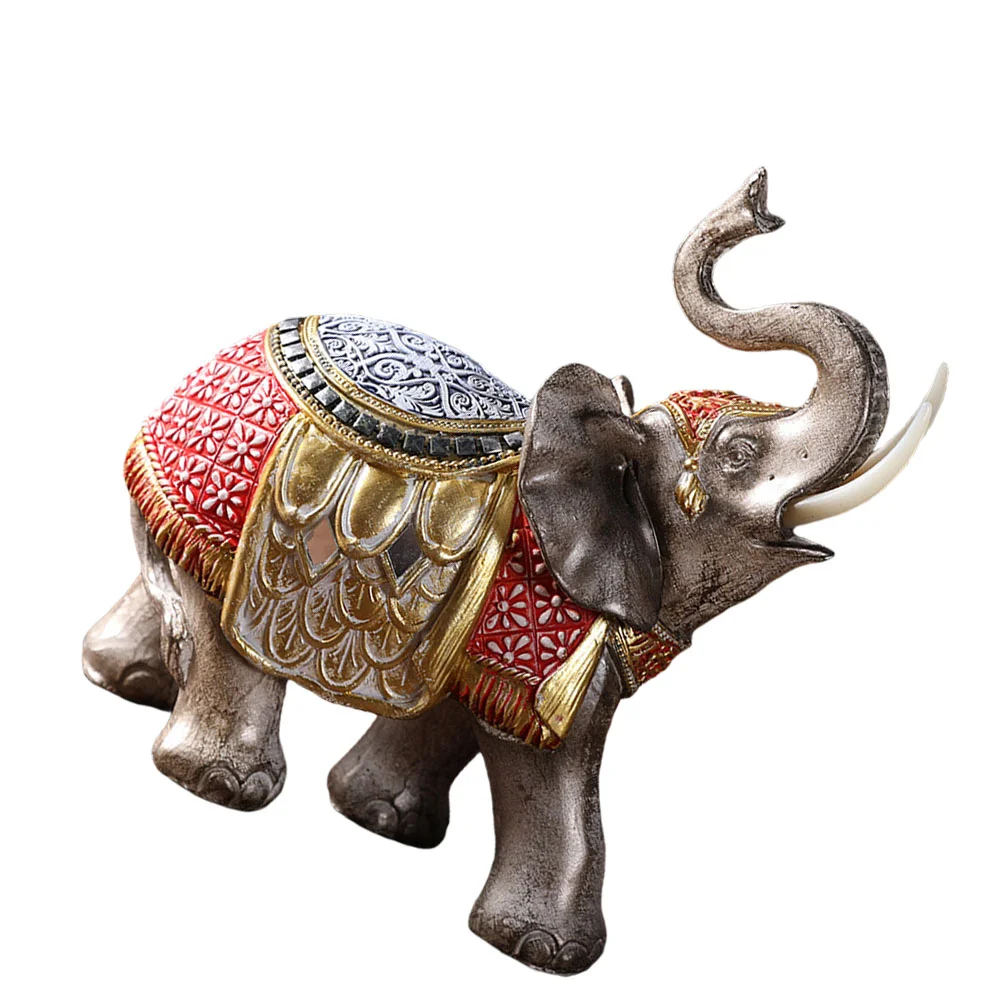 

Elephant Sculpture Crafts Ornaments Resin Animal Figurines Desktop Decoration