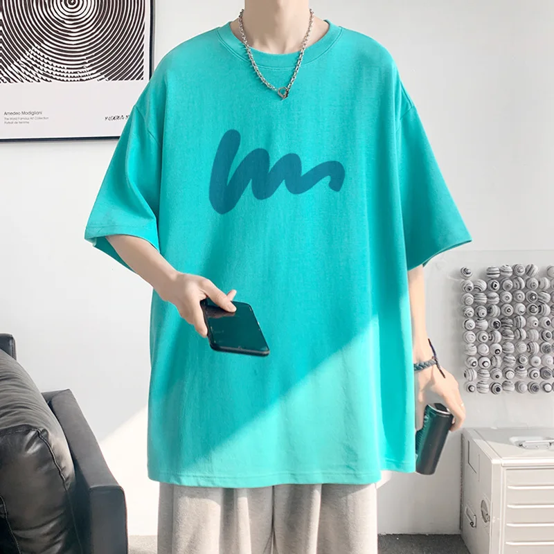 

Men's Cotton Oversized T-shirt Loose Tops Tshirts For Clothing Breathable Casual Pattern Short Sleeve Tees Streetwear Recommend