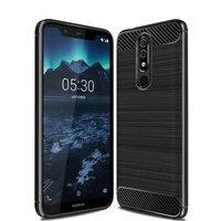 brushed texture case for nokia x5 shockproof carbon fiber back cover for nokia x5 silicone cases coque fundas