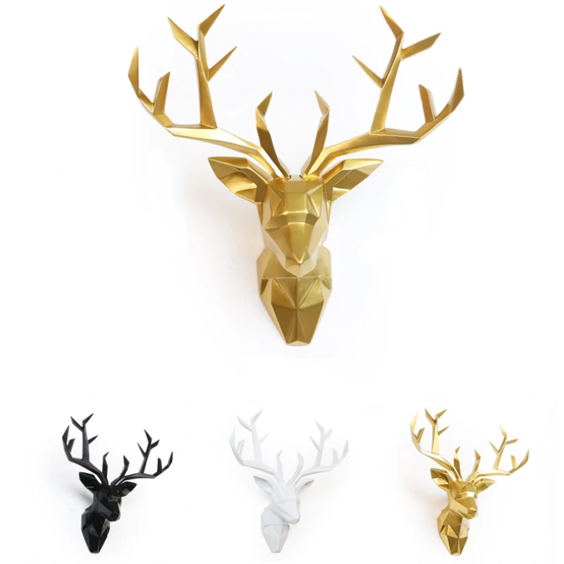 

Deer Head Statue Family Living Room Bedroom Office Wall Decoration Large Wall Hanging 3D Animal Decoration