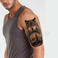 temporary tattoo stickers snow wolf crystal ball fake tatto waterproof tatoo back leg arm belly big size for women men girl