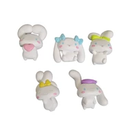 5pcsset cute cartoon mini cinnamoroll anime figures desktop ornaments kawai diy toy kids girls birthday gift home decoration