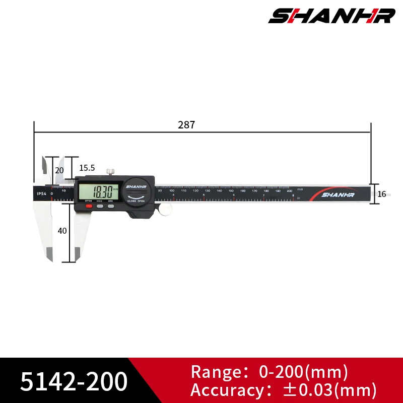 

SHANHR Цифровой штангенциркуль из нержавеющей стали 0-150 мм