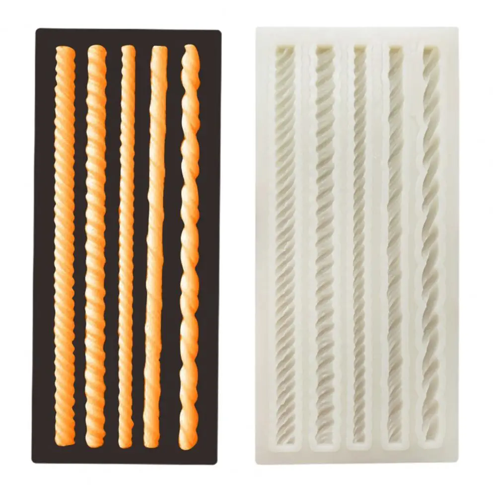 Fondant Mold Eco-friendly Cake Convenient Practical 5 Strips Fried Dough Twist Long Strip Lace Decoration |
