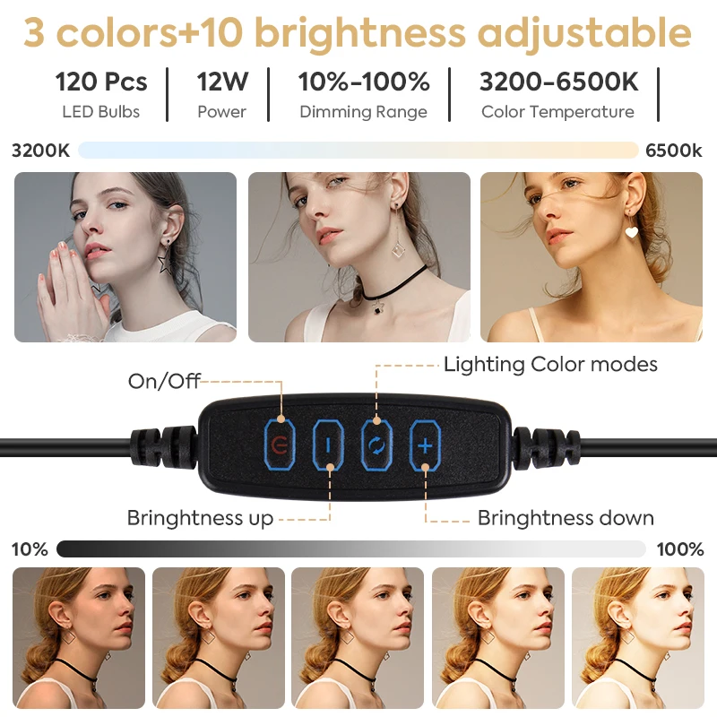 Светодиодная лампа для селфи с подставкой и держателем телефона