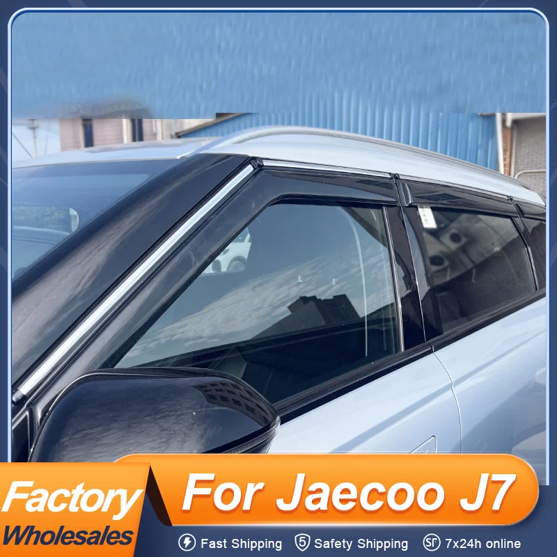 Фото Для Chery Jaecoo J7 2023-2026: Дефлекторы окон, ветровики, защита от дождя и солнца, накладки на окна, внешние аксессуары №1