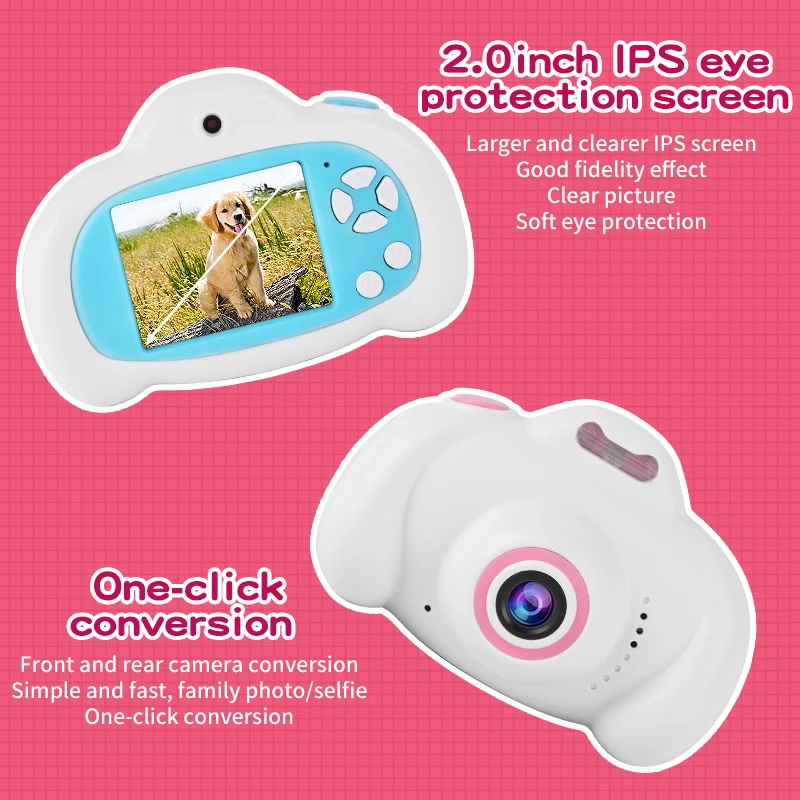 Enlarge Kids Video Camera Toy Camera for Girls Boys Toddlers 3-10 Year Old Birthday Gifts, 1080P HD Shockproof Video Recorder