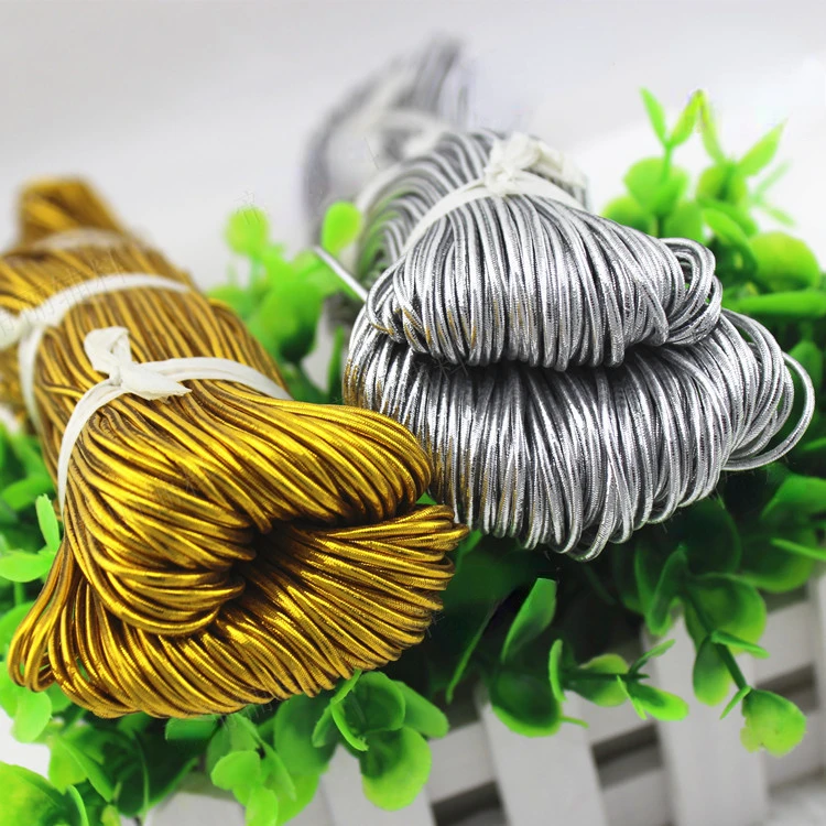Silver 1mm rubber band beef band elastic rope edible oil bottle listing rope gold elastic rope