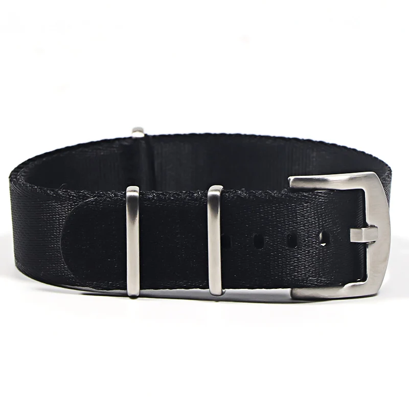 Premium Quality Herringbone 20mm 22mm Seatbelt Watch Band Nylon Nato Strap For 007 James Bond Military Striped Replacement Watch
