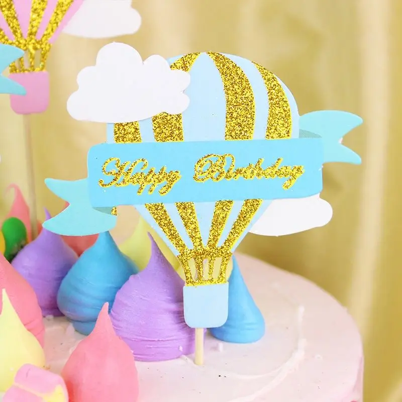 

Cake decoration plug-in cloud balloon happy birthday cake card card dessert table dress up