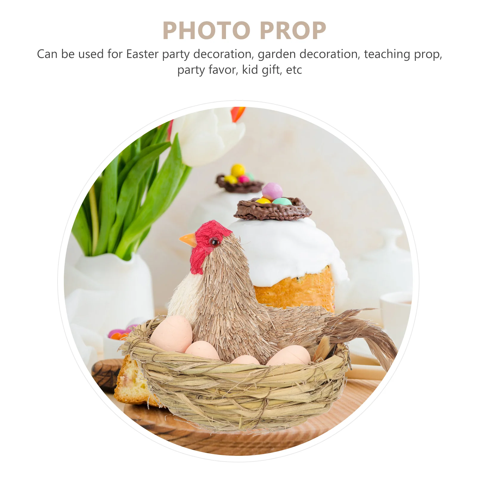 

Easter Chickenhen Statue Eggs Party Toy Egg Figurine Straw Farm Suppliesdecor Animal Rugartificial Carpet Pads Animals