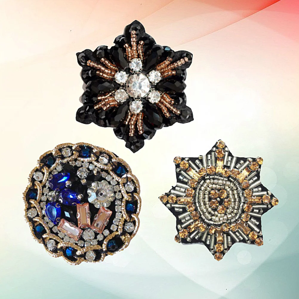 

Appliqueiron Patch Snowflake Christmas Sewing Rhinestone Embroidered Diy Appliques Embroidery Blingclothes Cloth Black Crystal