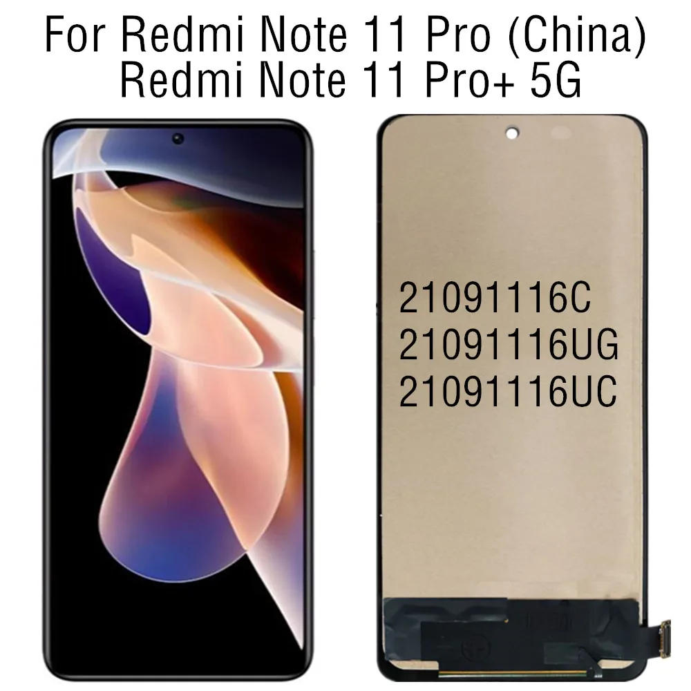 

ЖК-дисплей TFT 6,67 "без отпечатков пальцев для Xiaomi Redmi Note 11 Pro Plus 5G, ЖК-дисплей, сенсорный экран, дигитайзер для Redmi Note11 Pro + ЖК-дисплей