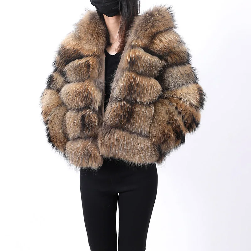 Natural Fox Fur Coat Real Fox Fur Women's Winter Warm Coat 100% Fox Fur Real Fur Coat Natural fur coat real Raccoon coat