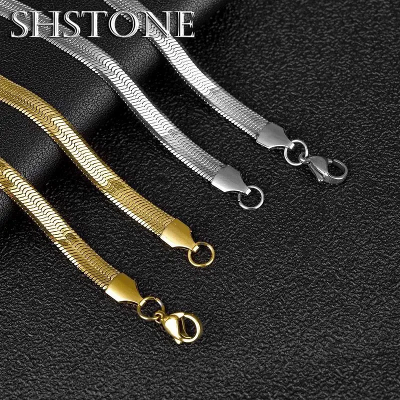 Цепочка SHSTONE из серебра 925 пробы для мужчин и женщин ожерелье в елочку модное