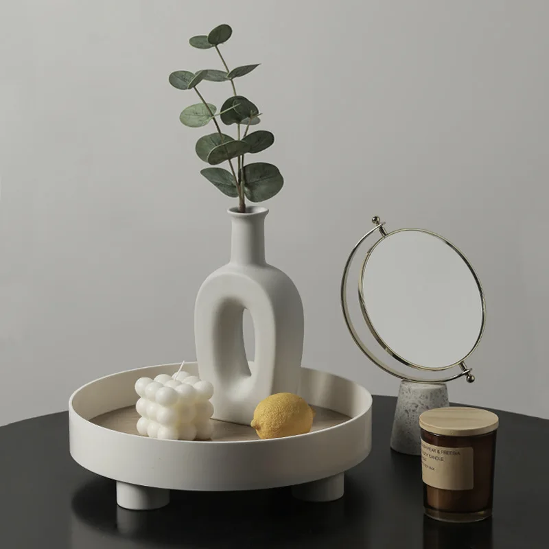 Круглый белый лоток для хранения 29 5 см дизайнерская сушеная Цветочная ваза с