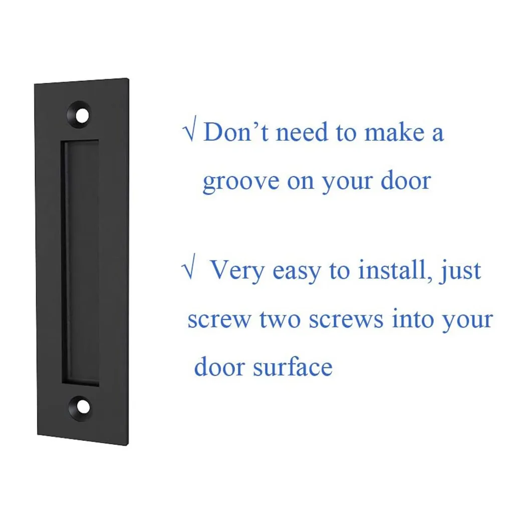 

Set Door Handle Sliding Steel Replacement 8-3/5'' Accessories Barn Door Black Flat Hardware Kit High Quality Hot