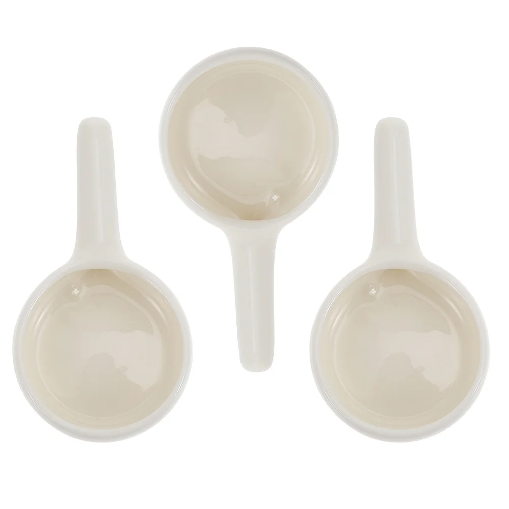 

3pcs Tealight Candle Spoons Ceramic Candle Containers Candle Holding Trays (White)