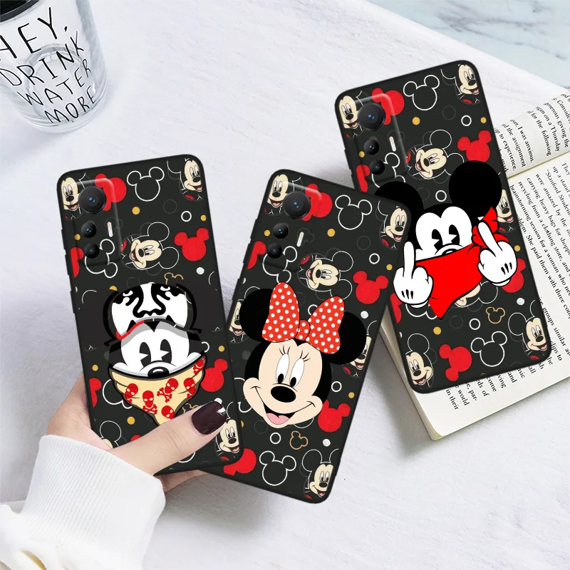 

Cartoon Art Painting Mickey Mouse Phone Case For Xiao Mi 12X 12 11T 11i 11 10T 10S 10 9T 9 SE Lite Pro Ultra Note 10 Black Cover